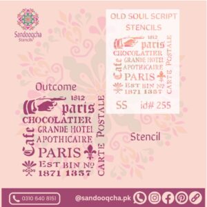 old soul script stencil  id#255.