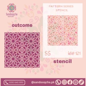 damask pattern stencil id#121.