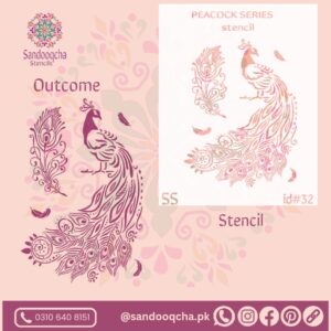 peacock  stencil  id#32  .