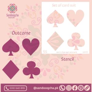 card suit  stencil  id#13 .