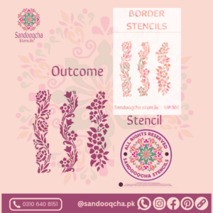 reusable floral border stencil for diy projects