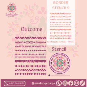 geometrical border stencil best for thin borders